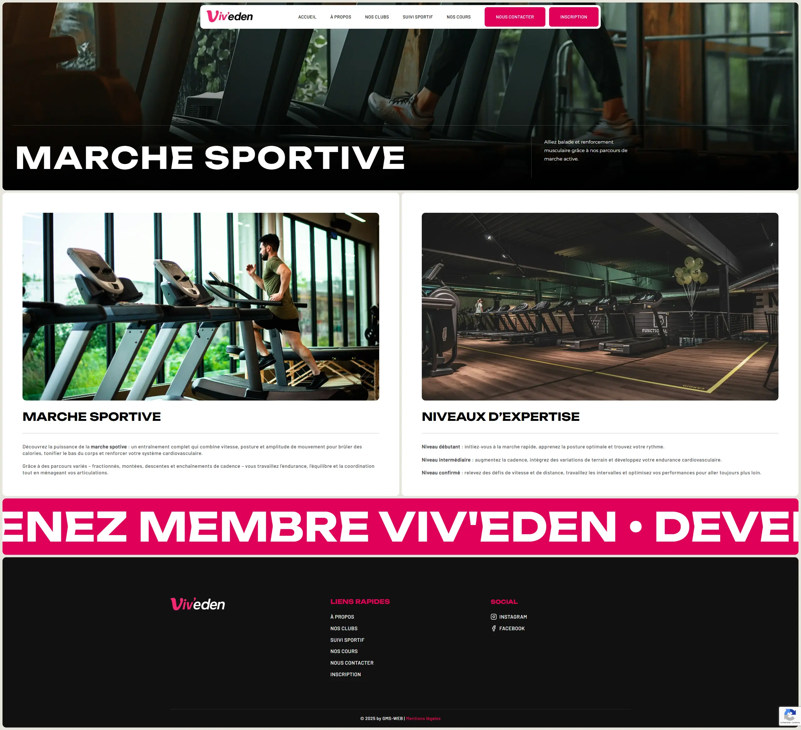 Section d'accueil du site Viv'eden