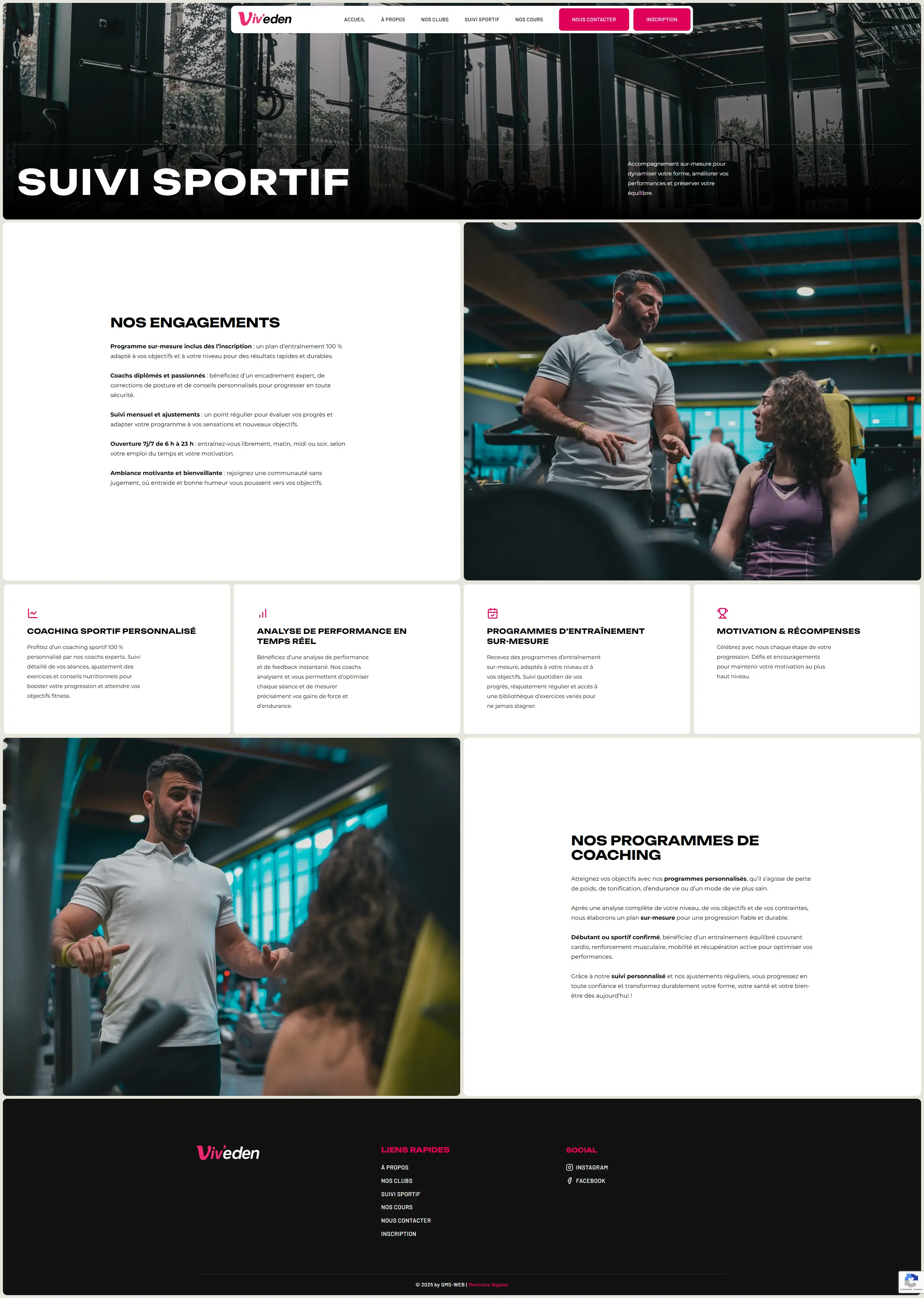 Page détaillée d'une salle Viv'eden